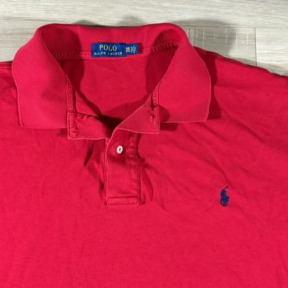 Polo Ralph Lauren Polo Men's 3XB Red Pony Shirt Logo Embroidered Small Stain‎